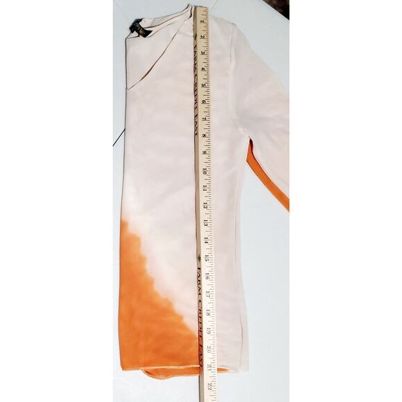 Chaudry Womens Orange Cream Top Size Small festive Fall Top Hippie Boho Hippie - Picture 4 of 4